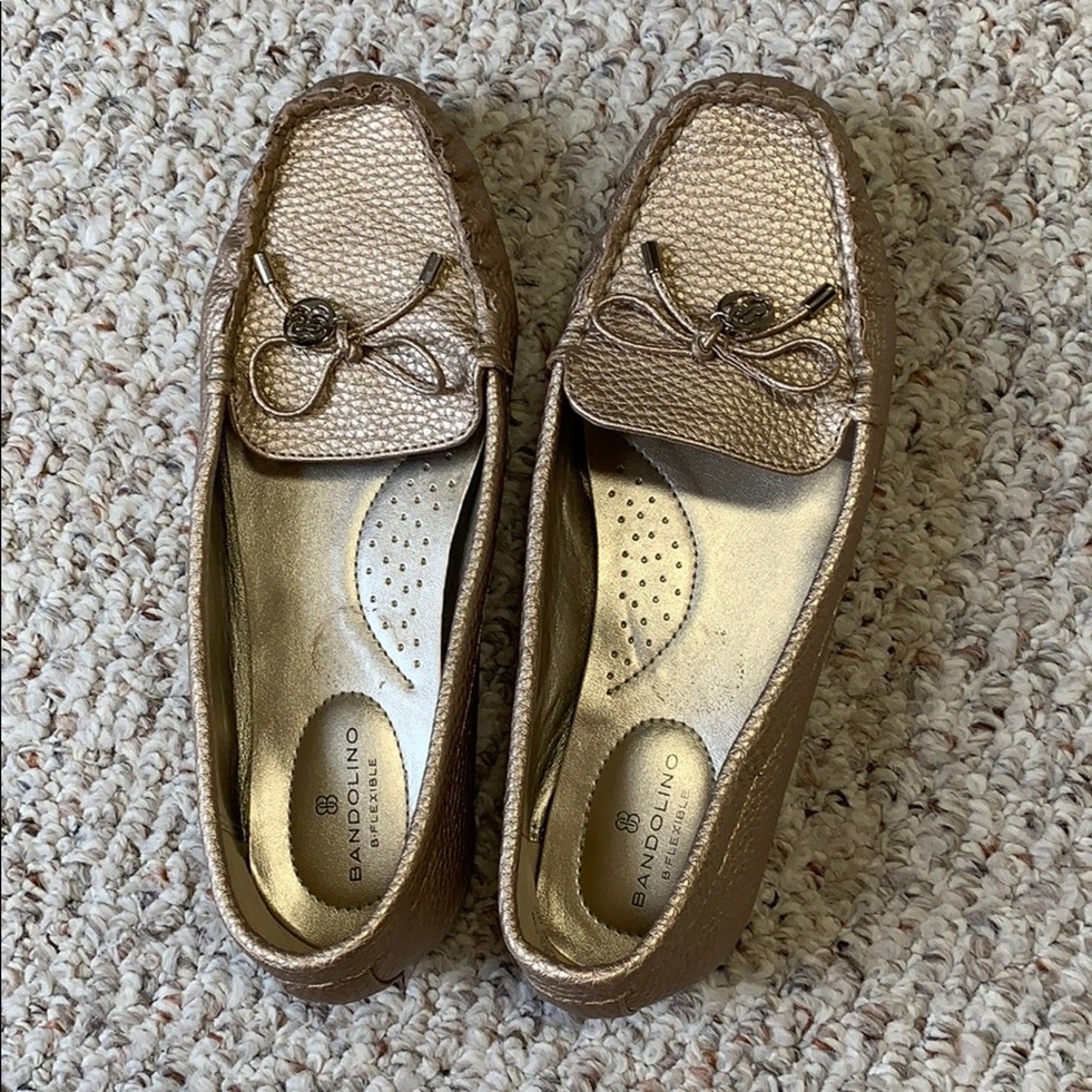 Bandolino. Gold slip ons in excellent condition